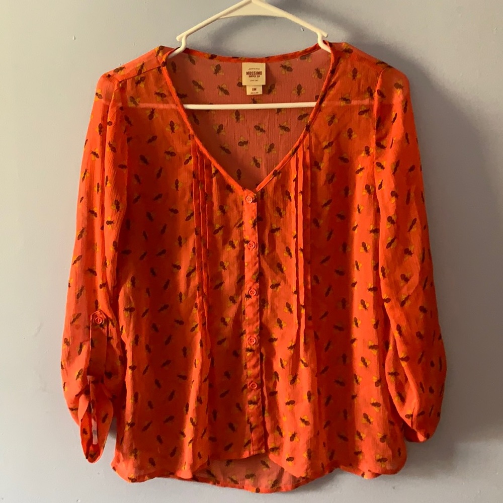 Coral bumblebee blouse